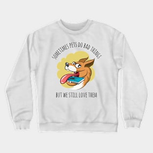 Dog Bites Cell Phone Crewneck Sweatshirt